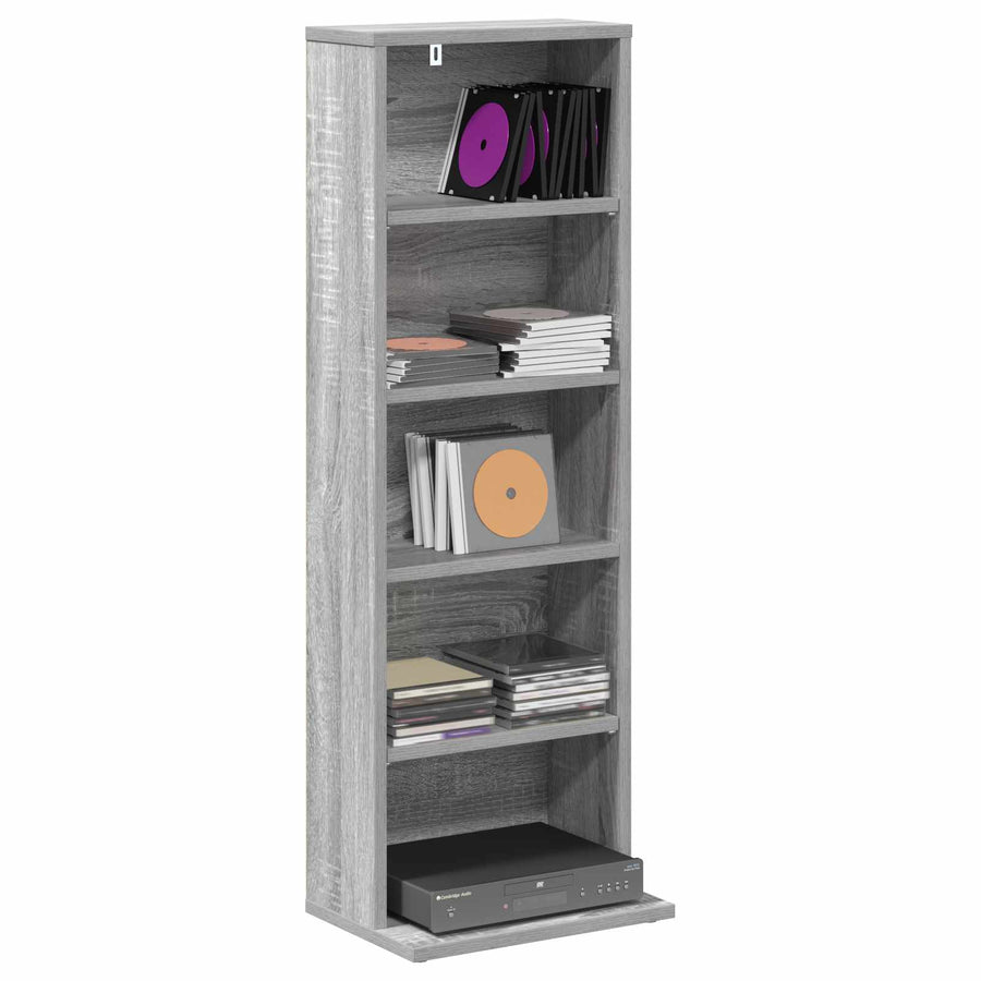 CD Kast Grijs Sonoma 33 x 23,5 x 97,5 cm Bewerkt hout