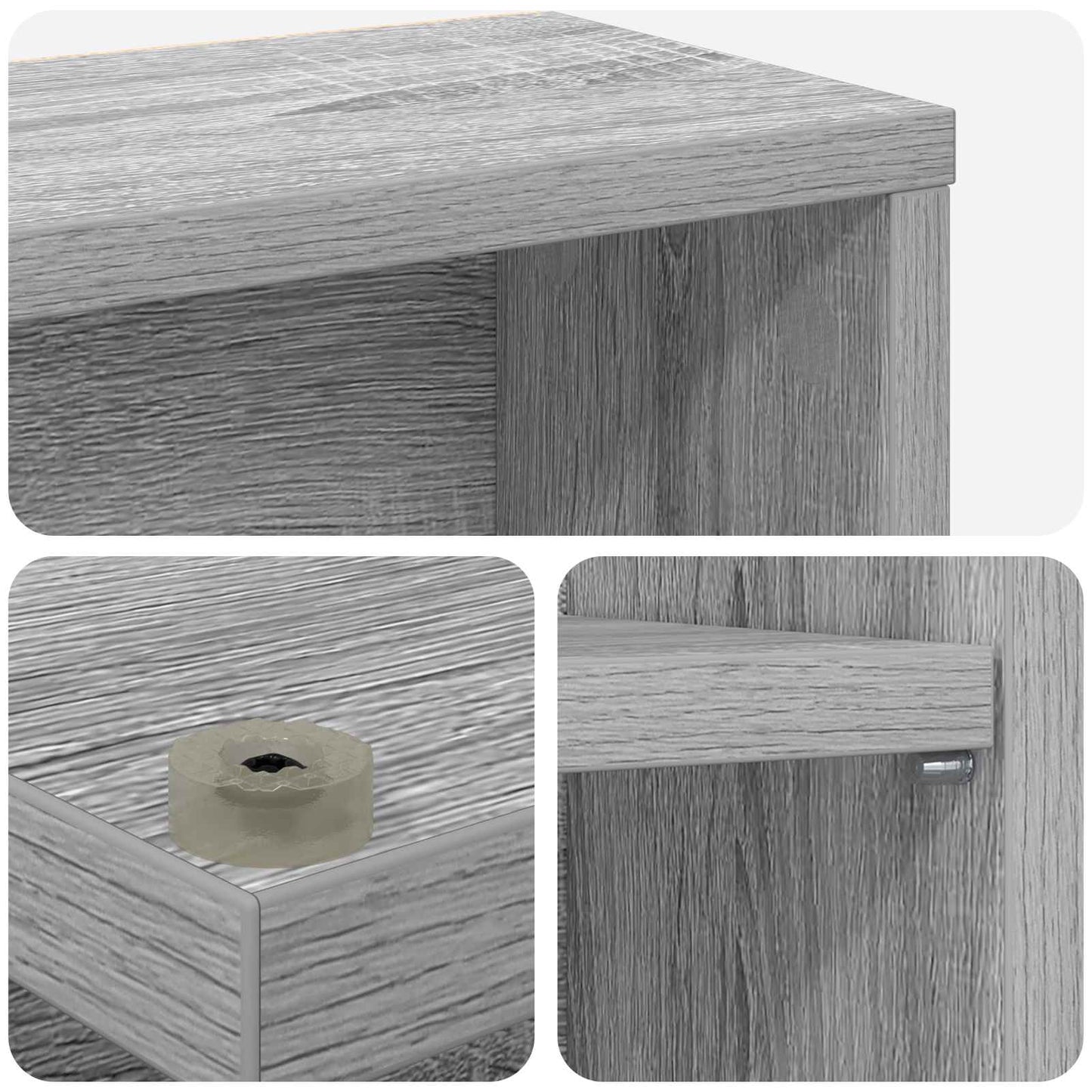 CD Kast 2 st Grijs Sonoma 33 x 23,5 x 97,5 cm Bewerkt hout