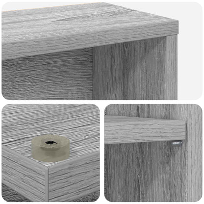 CD Kast 2 st Grijs Sonoma 33 x 23,5 x 97,5 cm Bewerkt hout