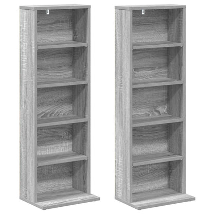 CD Kast 2 st Grijs Sonoma 33 x 23,5 x 97,5 cm Bewerkt hout