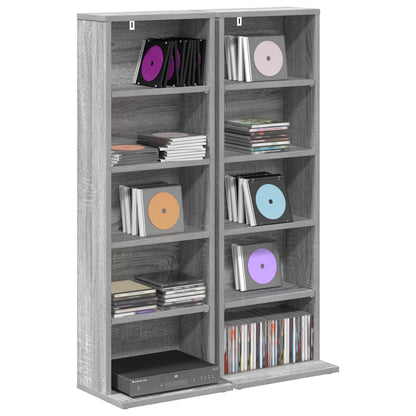 CD Kast 2 st Grijs Sonoma 33 x 23,5 x 97,5 cm Bewerkt hout