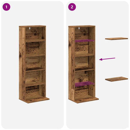 CD Kast Oud hout 33 x 23,5 x 97,5 cm Bewerkt hout