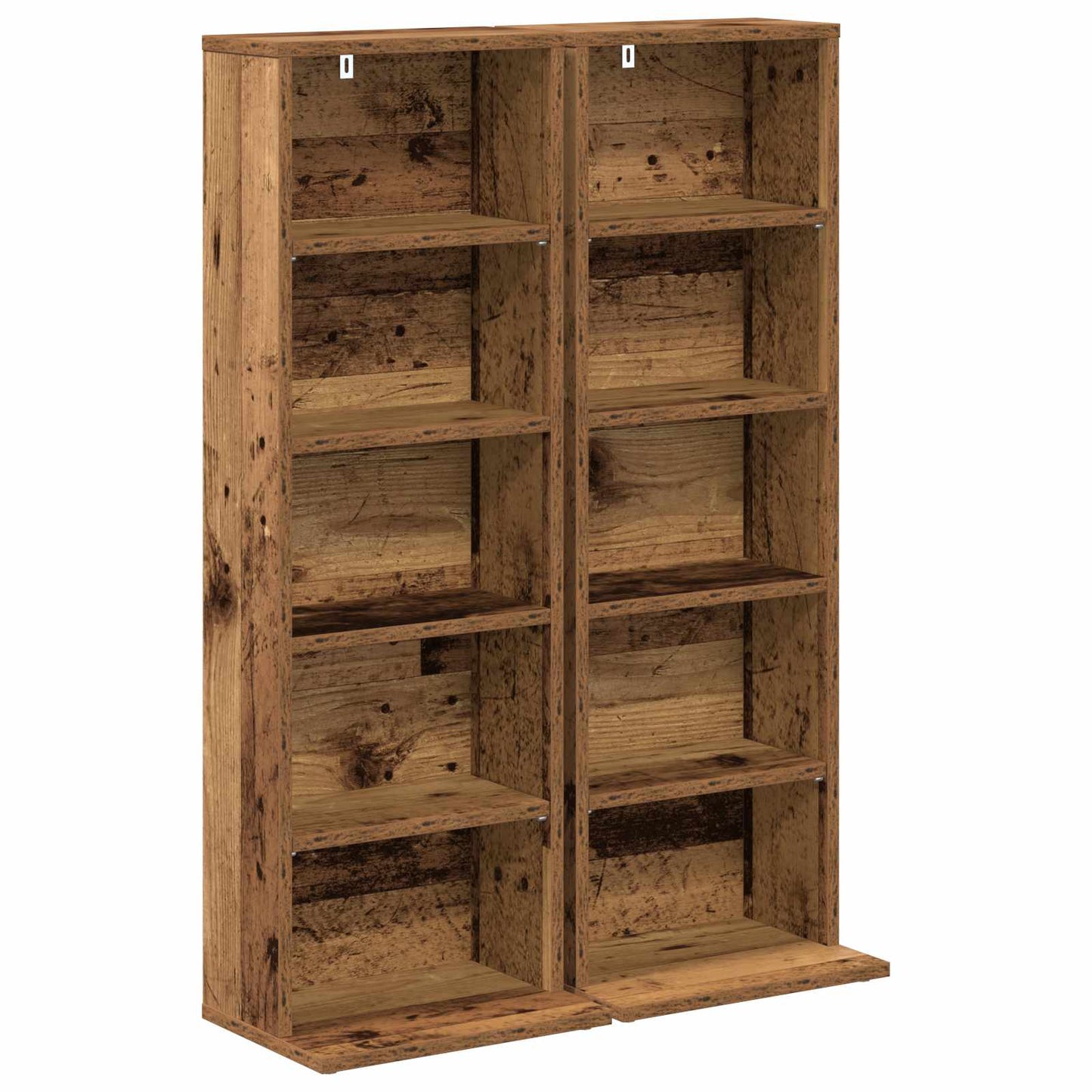 CD Kast 2 st Oud hout 33 x 23,5 x 97,5 cm Bewerkt hout