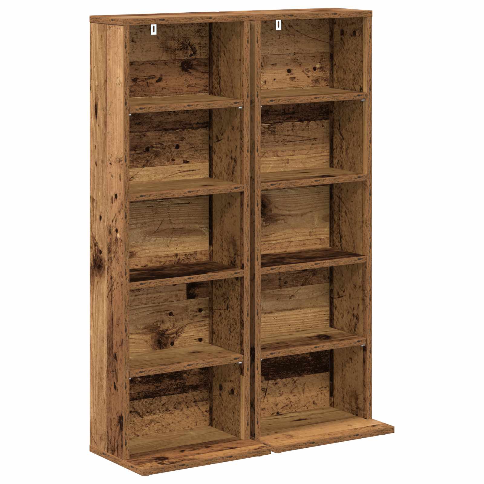 CD Kast 2 st Oud hout 33 x 23,5 x 97,5 cm Bewerkt hout