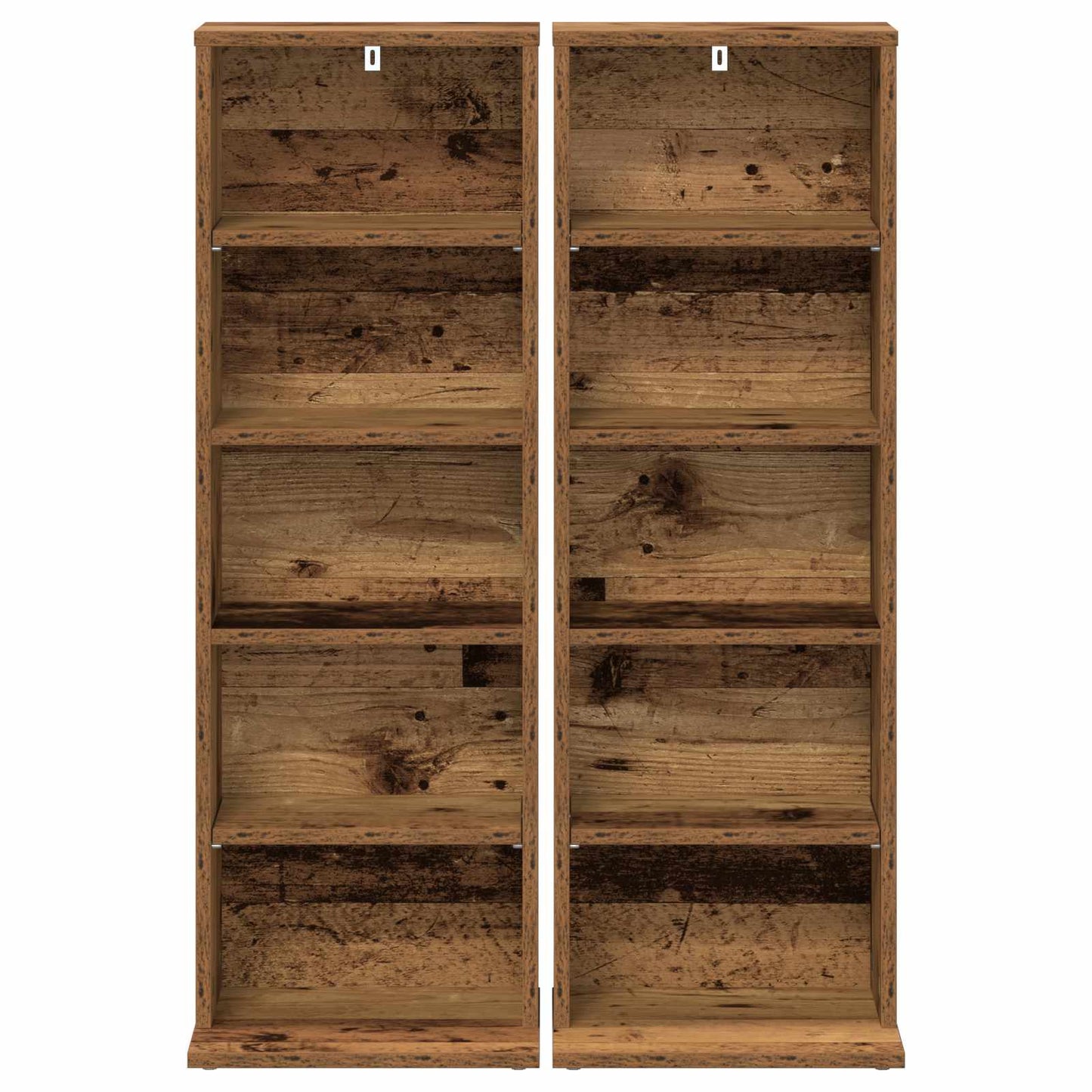 CD Kast 2 st Oud hout 33 x 23,5 x 97,5 cm Bewerkt hout