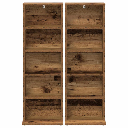 CD Kast 2 st Oud hout 33 x 23,5 x 97,5 cm Bewerkt hout