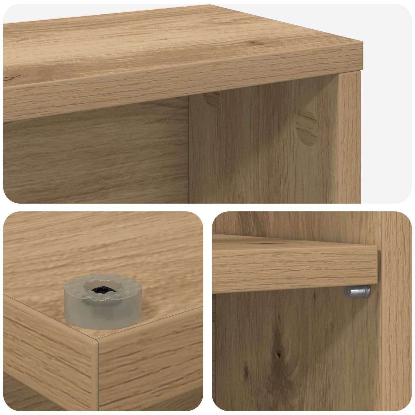 CD Kast Artisanaal eiken 33 x 23,5 x 97,5 cm Bewerkt hout