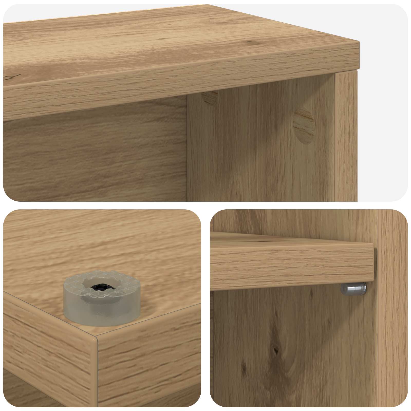 CD Kast Artisanaal eiken 33 x 23,5 x 97,5 cm Bewerkt hout