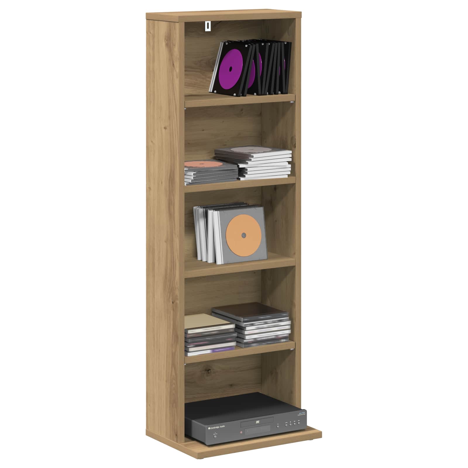 CD Kast Artisanaal eiken 33 x 23,5 x 97,5 cm Bewerkt hout