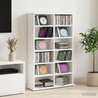 CD Kast Wit 60 x 17 x 92 cm Bewerkt hout