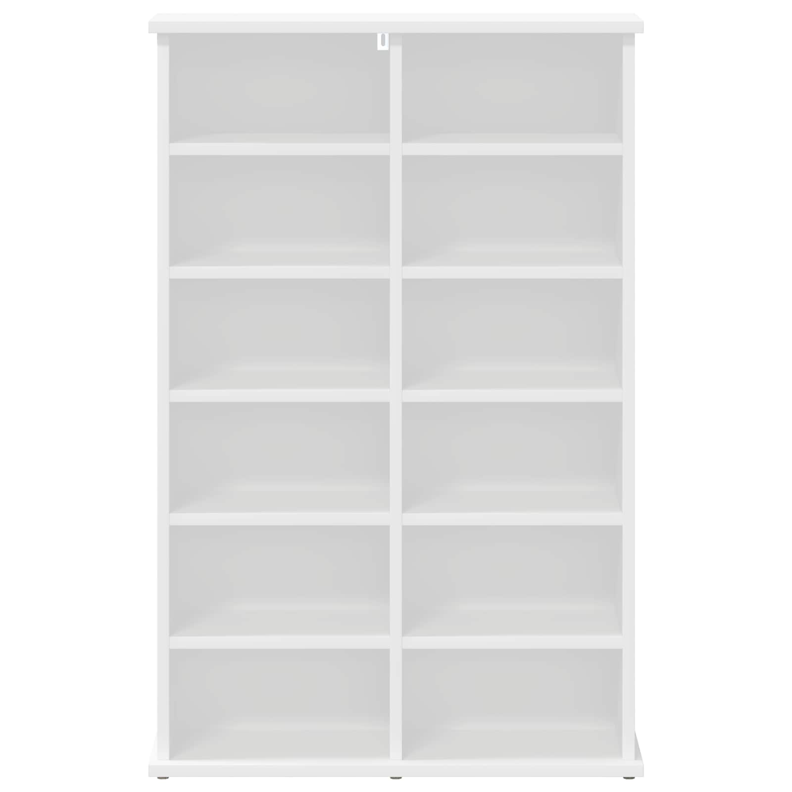 CD Kast Wit 60 x 17 x 92 cm Bewerkt hout