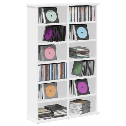 CD Kast Wit 60 x 17 x 92 cm Bewerkt hout