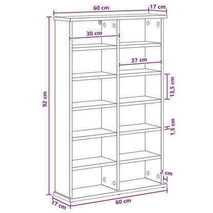 CD Kast Wit 60 x 17 x 92 cm Bewerkt hout