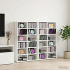 CD Kast 2 st Wit 60 x 17 x 92 cm Bewerkt hout
