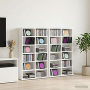 Cd kast 2 st 60x17x92 cm wit bewerkt hout