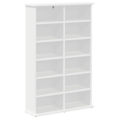 CD Kast 2 st Wit 60 x 17 x 92 cm Bewerkt hout