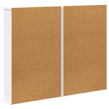 CD Kast 2 st Wit 60 x 17 x 92 cm Bewerkt hout