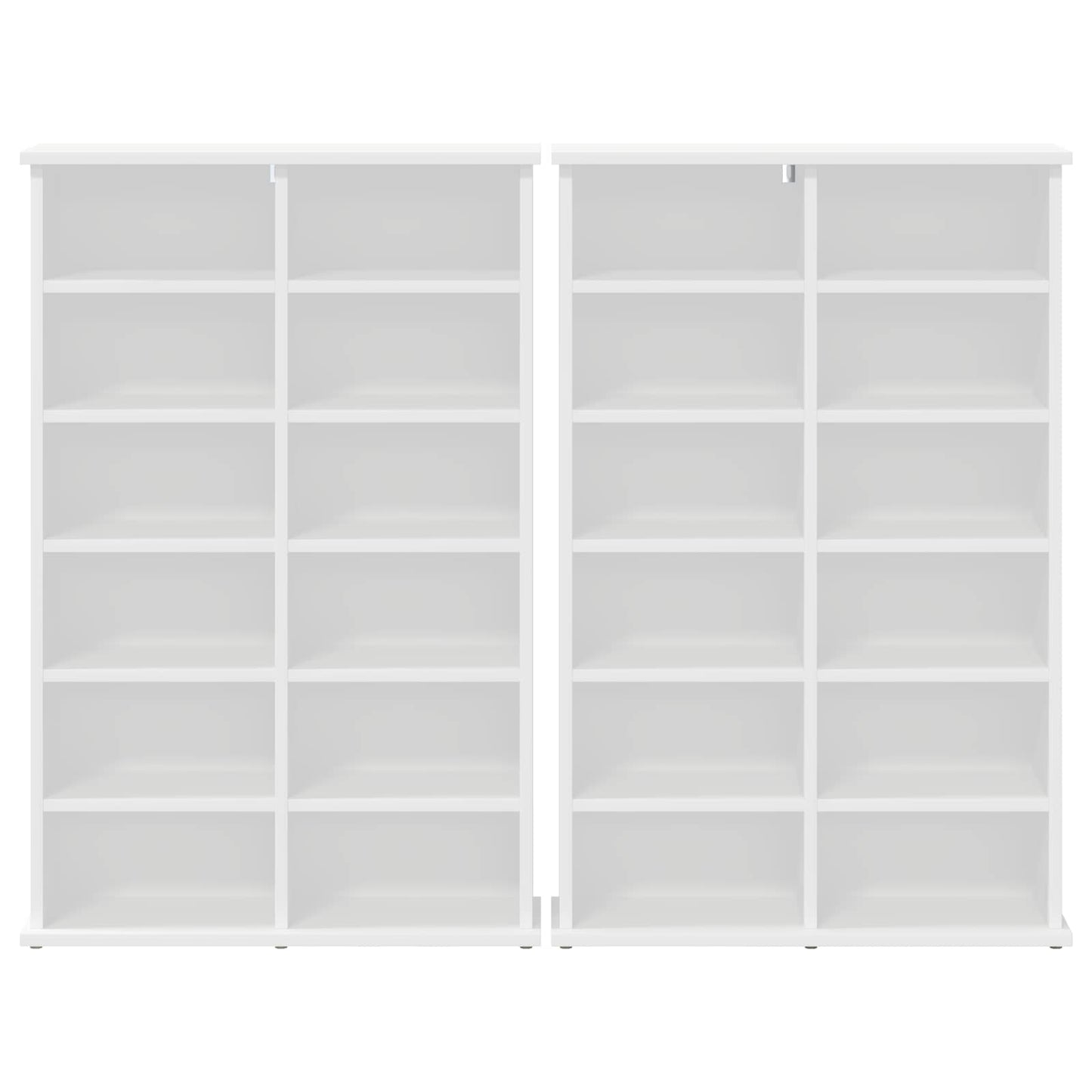CD Kast 2 st Wit 60 x 17 x 92 cm Bewerkt hout
