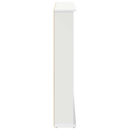 CD Kast 2 st Wit 60 x 17 x 92 cm Bewerkt hout