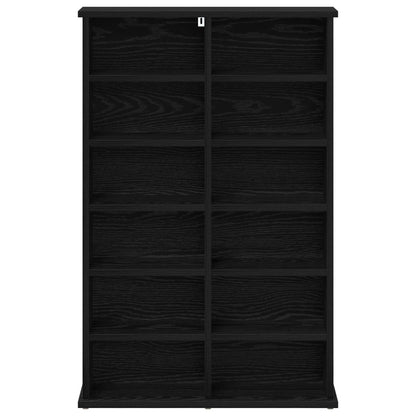 CD Kast Zwart eiken 60 x 17 x 92 cm Bewerkt hout