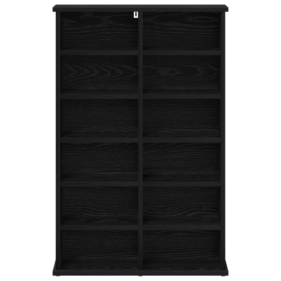 CD Kast Zwart eiken 60 x 17 x 92 cm Bewerkt hout