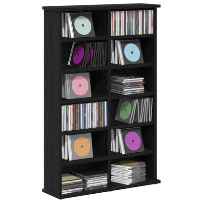 CD Kast Zwart eiken 60 x 17 x 92 cm Bewerkt hout