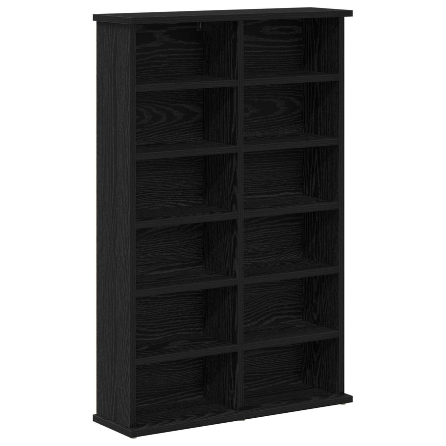 CD Kast 2 st Zwart eiken 60 x 17 x 92 cm Bewerkt hout