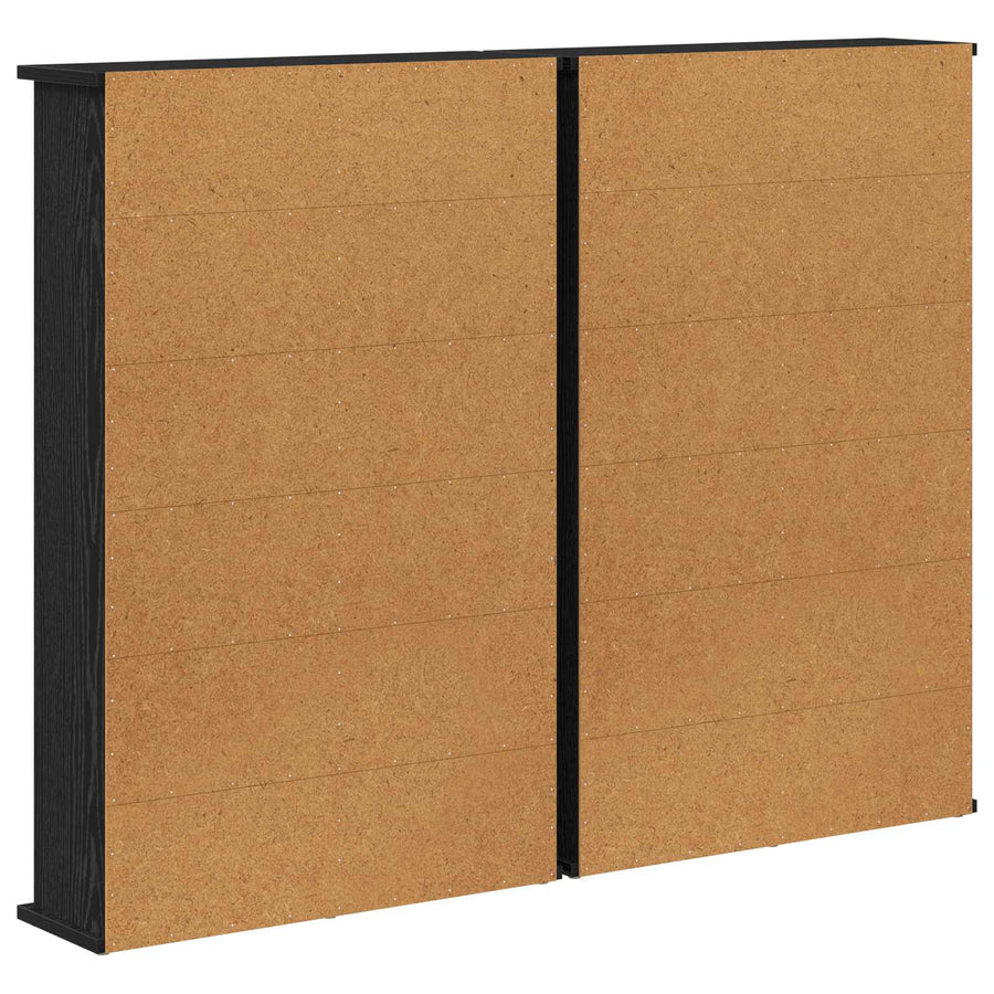 CD Kast 2 st Zwart eiken 60 x 17 x 92 cm Bewerkt hout