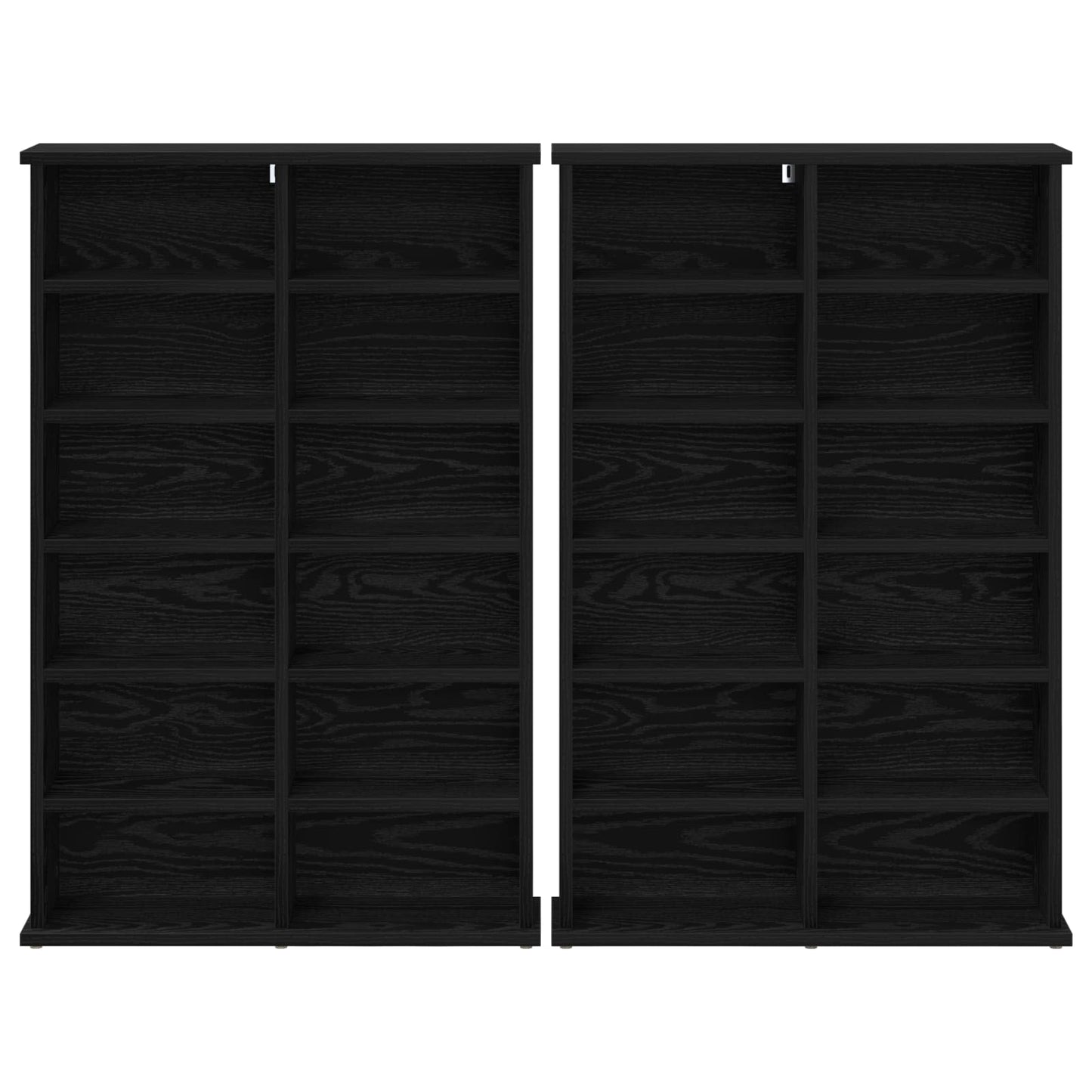 CD Kast 2 st Zwart eiken 60 x 17 x 92 cm Bewerkt hout