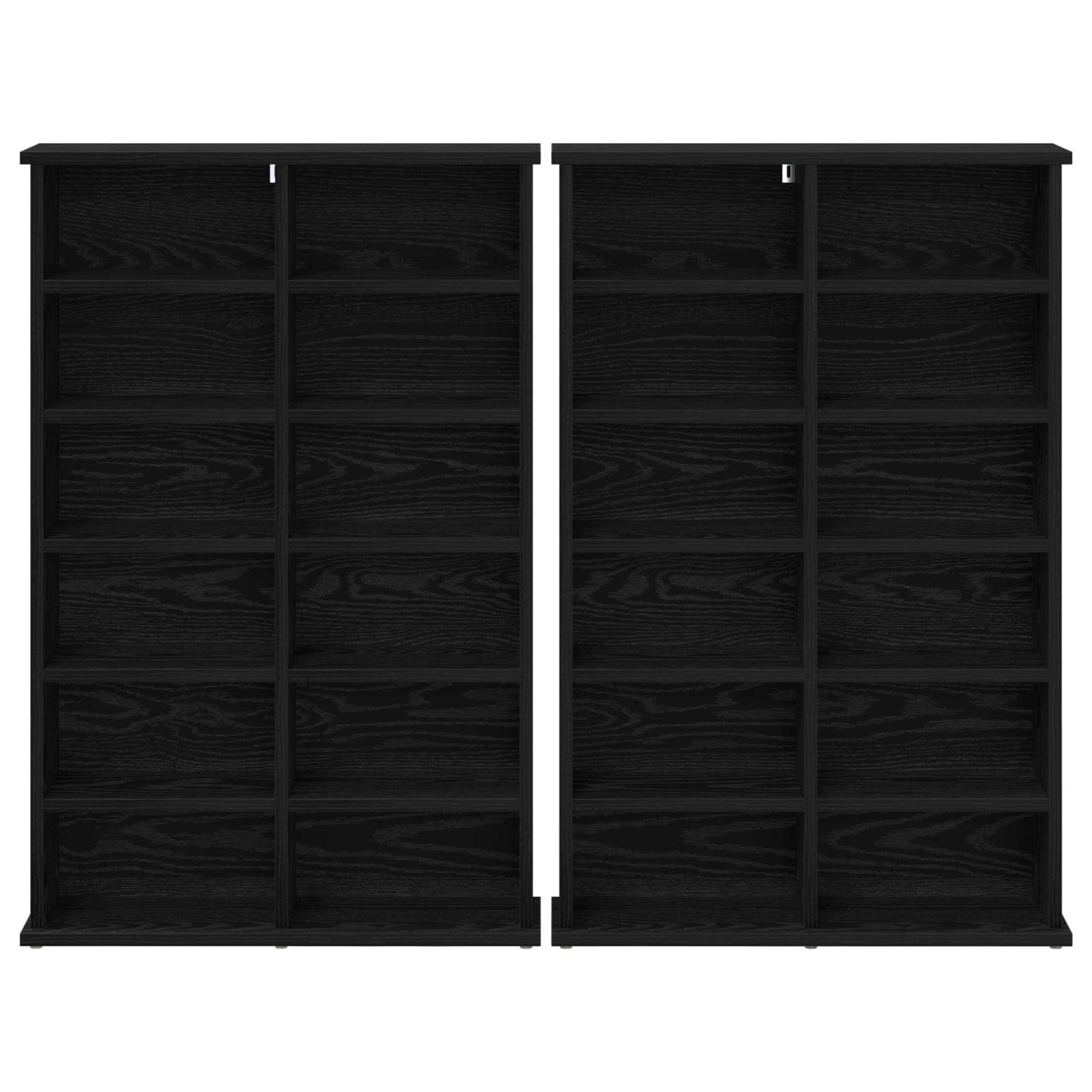 CD Kast 2 st Zwart eiken 60 x 17 x 92 cm Bewerkt hout