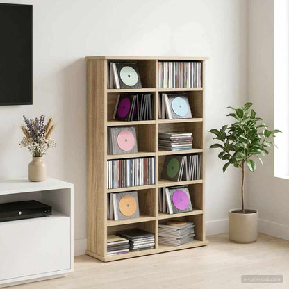 CD Kast Sonoma Eiken 60 x 17 x 92 cm Bewerkt hout