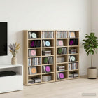 CD kast set 2 st 60x17x92 cm Sonoma eiken bewerkt hout