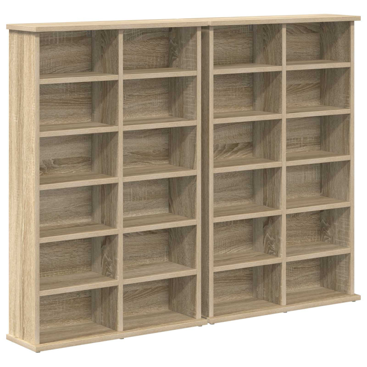 CD Kast 2 st Sonoma Eiken 60 x 17 x 92 cm Bewerkt hout