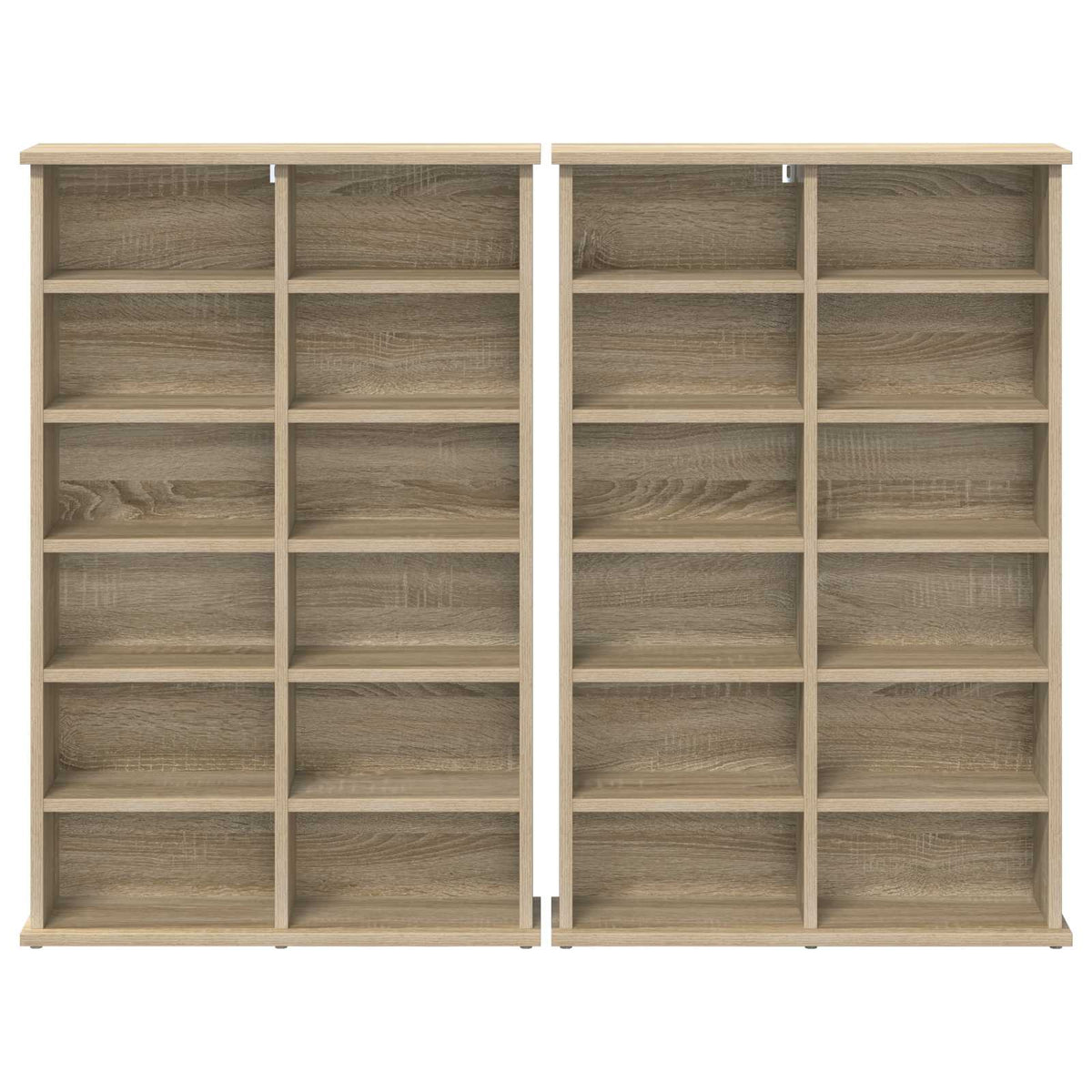 CD Kast 2 st Sonoma Eiken 60 x 17 x 92 cm Bewerkt hout
