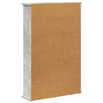CD Kast Betongrijs 60 x 17 x 92 cm Bewerkt hout