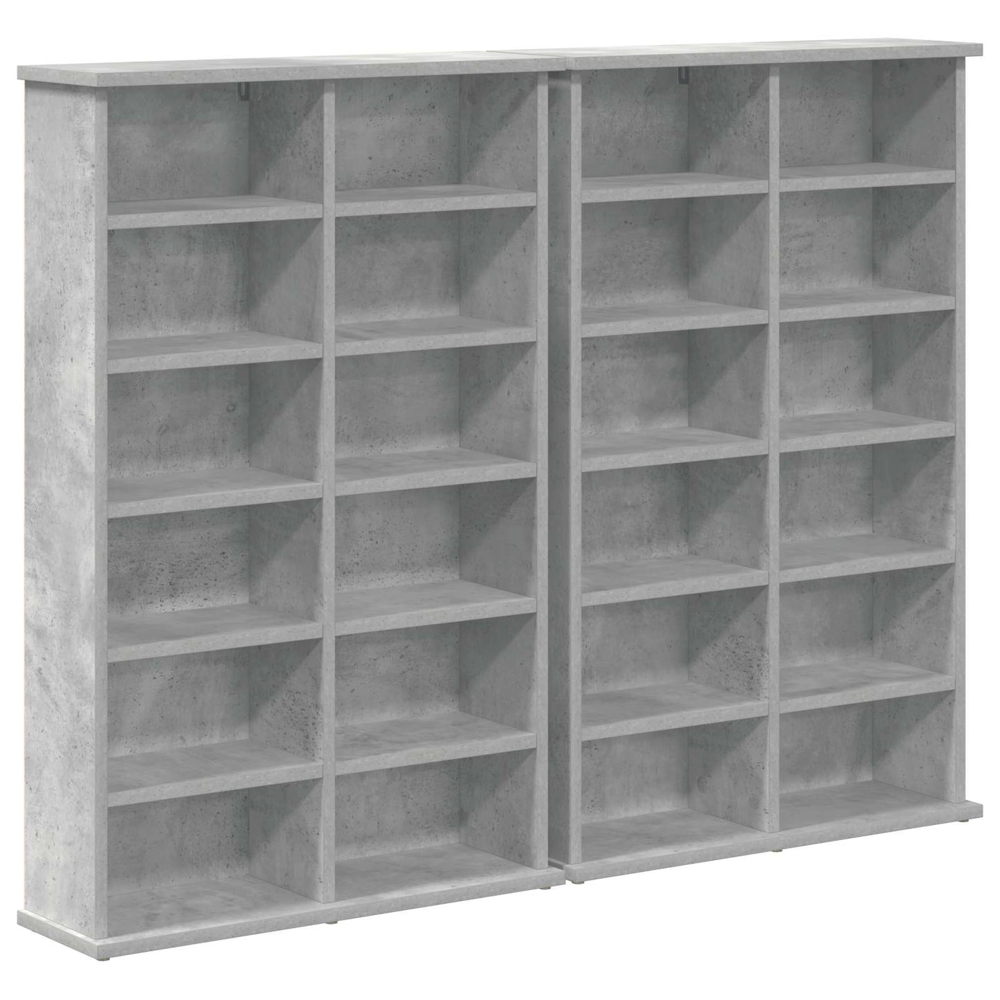 CD Kast 2 st Betongrijs 60 x 17 x 92 cm Bewerkt hout