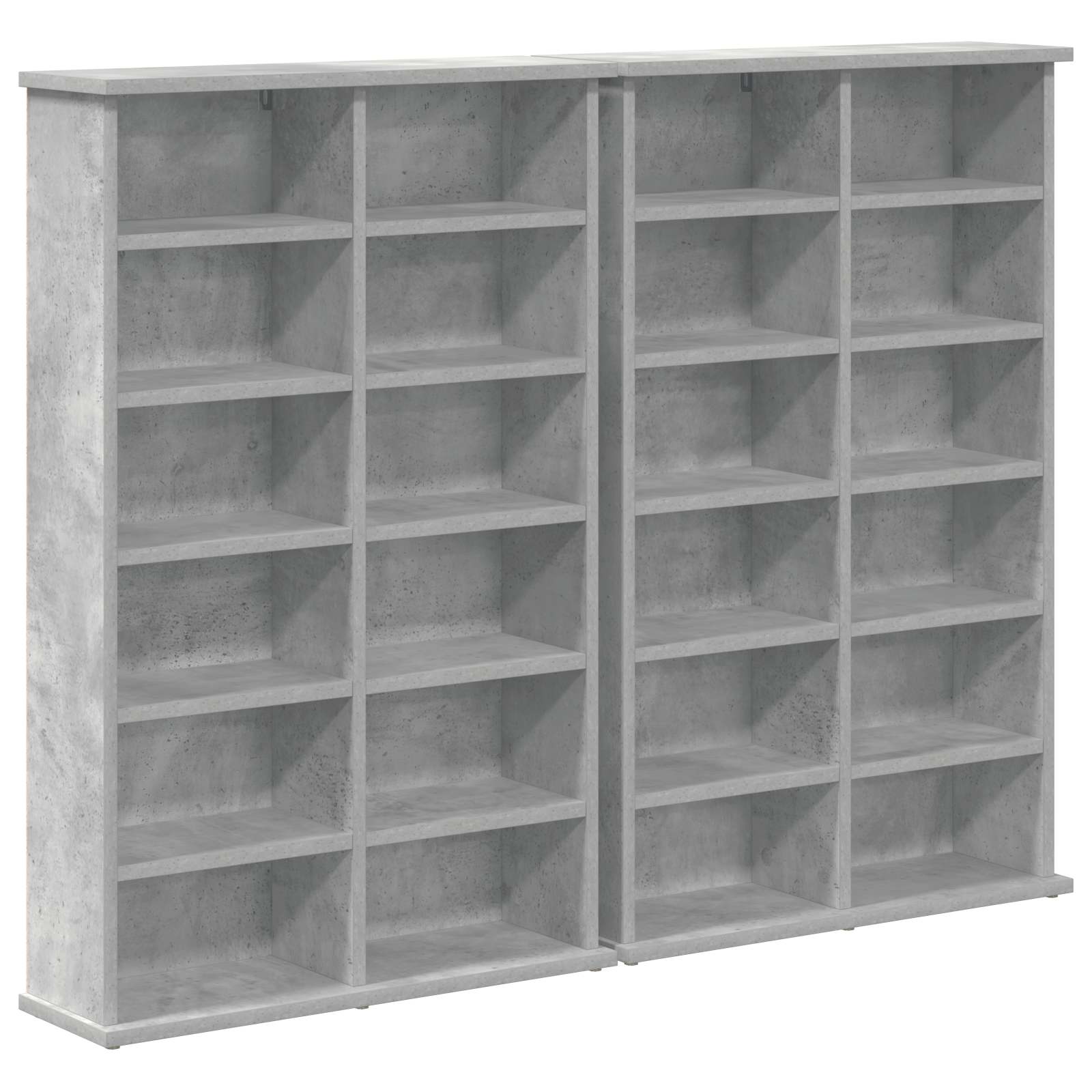 CD Kast 2 st Betongrijs 60 x 17 x 92 cm Bewerkt hout