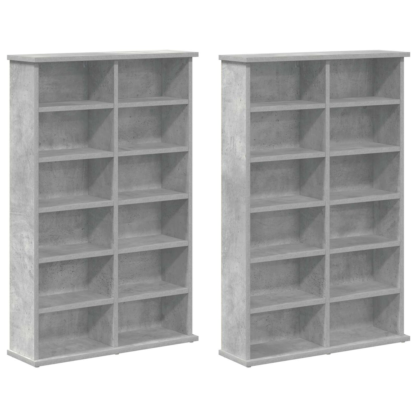 CD Kast 2 st Betongrijs 60 x 17 x 92 cm Bewerkt hout
