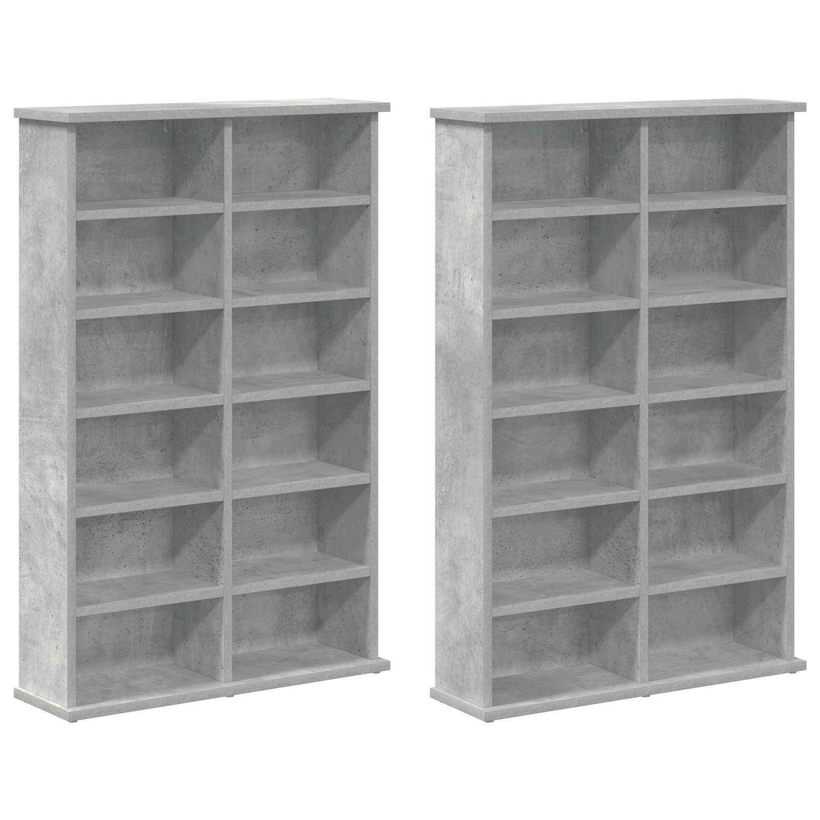 CD Kast 2 st Betongrijs 60 x 17 x 92 cm Bewerkt hout
