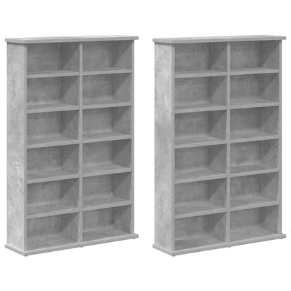 CD Kast 2 st Betongrijs 60 x 17 x 92 cm Bewerkt hout