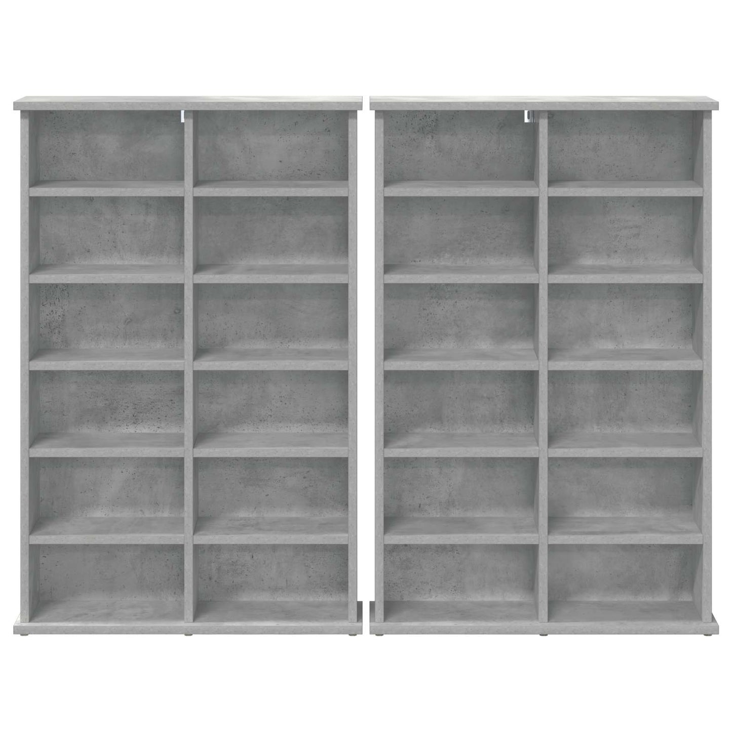 CD Kast 2 st Betongrijs 60 x 17 x 92 cm Bewerkt hout