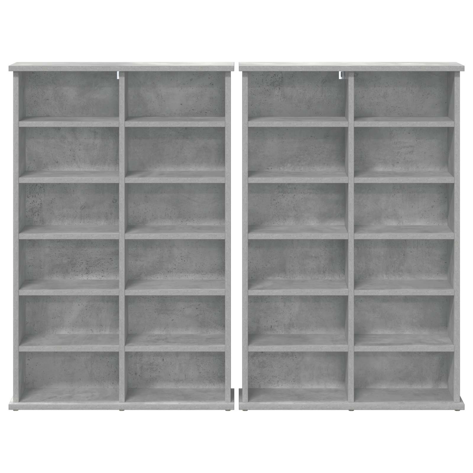 CD Kast 2 st Betongrijs 60 x 17 x 92 cm Bewerkt hout