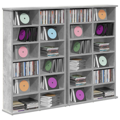 CD Kast 2 st Betongrijs 60 x 17 x 92 cm Bewerkt hout