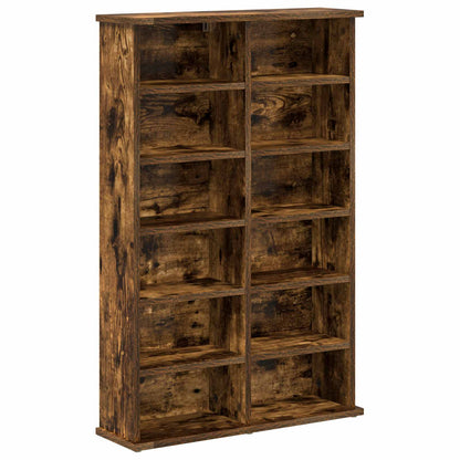CD Kast Gerookt eiken 60 x 17 x 92 cm Bewerkt hout