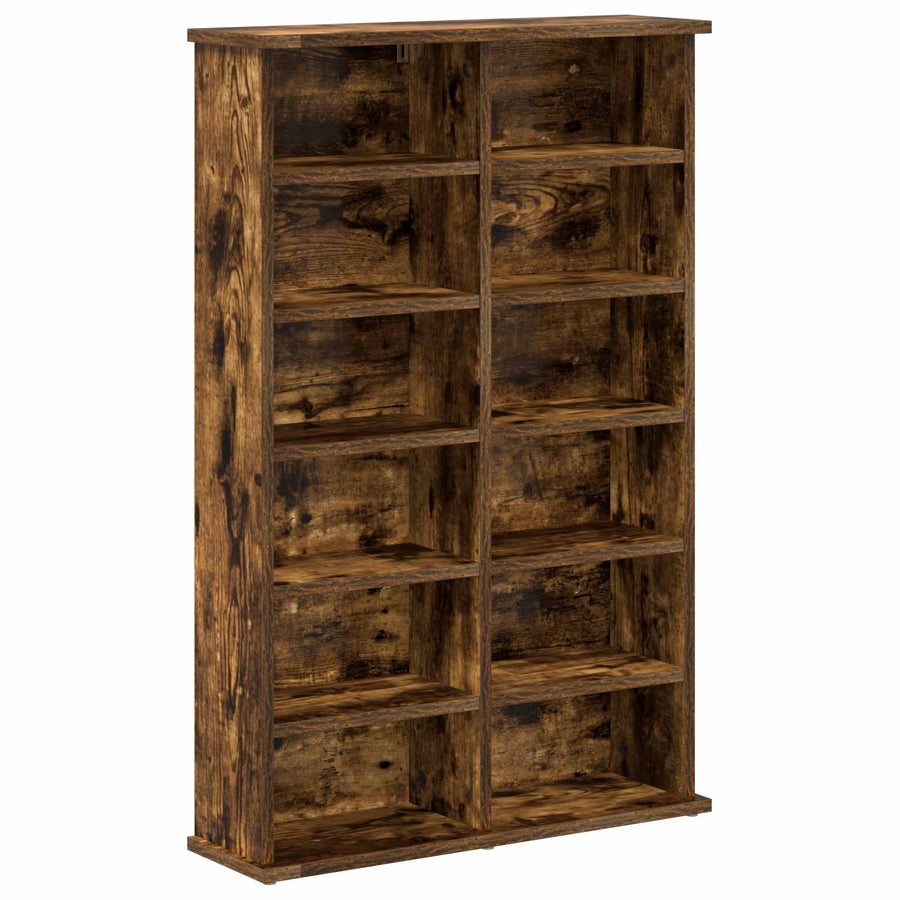 CD Kast Gerookt eiken 60 x 17 x 92 cm Bewerkt hout
