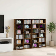 CD kast 2 st gerookt eiken 60x17x92 cm