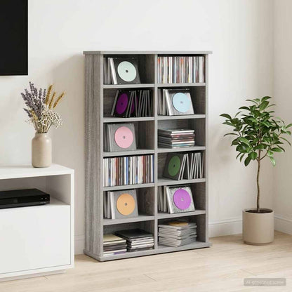 CD Kast Grijs Sonoma 60 x 17 x 92 cm Bewerkt hout
