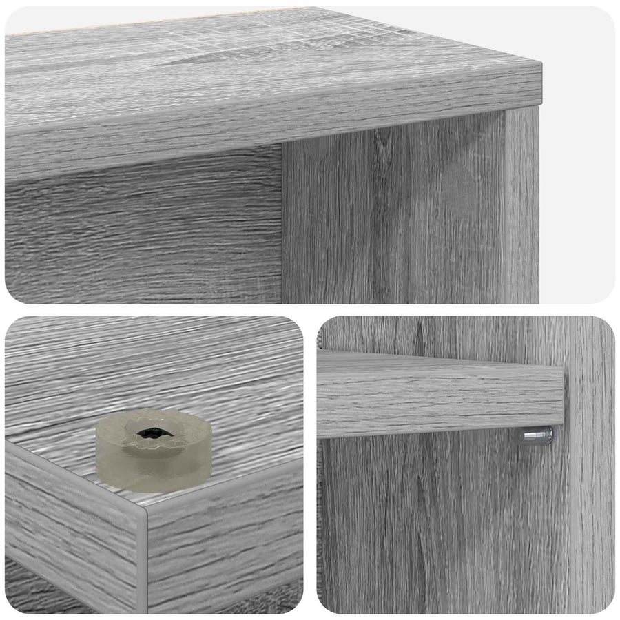 CD Kast 2 st Grijs Sonoma 60 x 17 x 92 cm Bewerkt hout