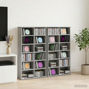 CD kasten set 2 stuks grijs sonoma 60x17x92 cm