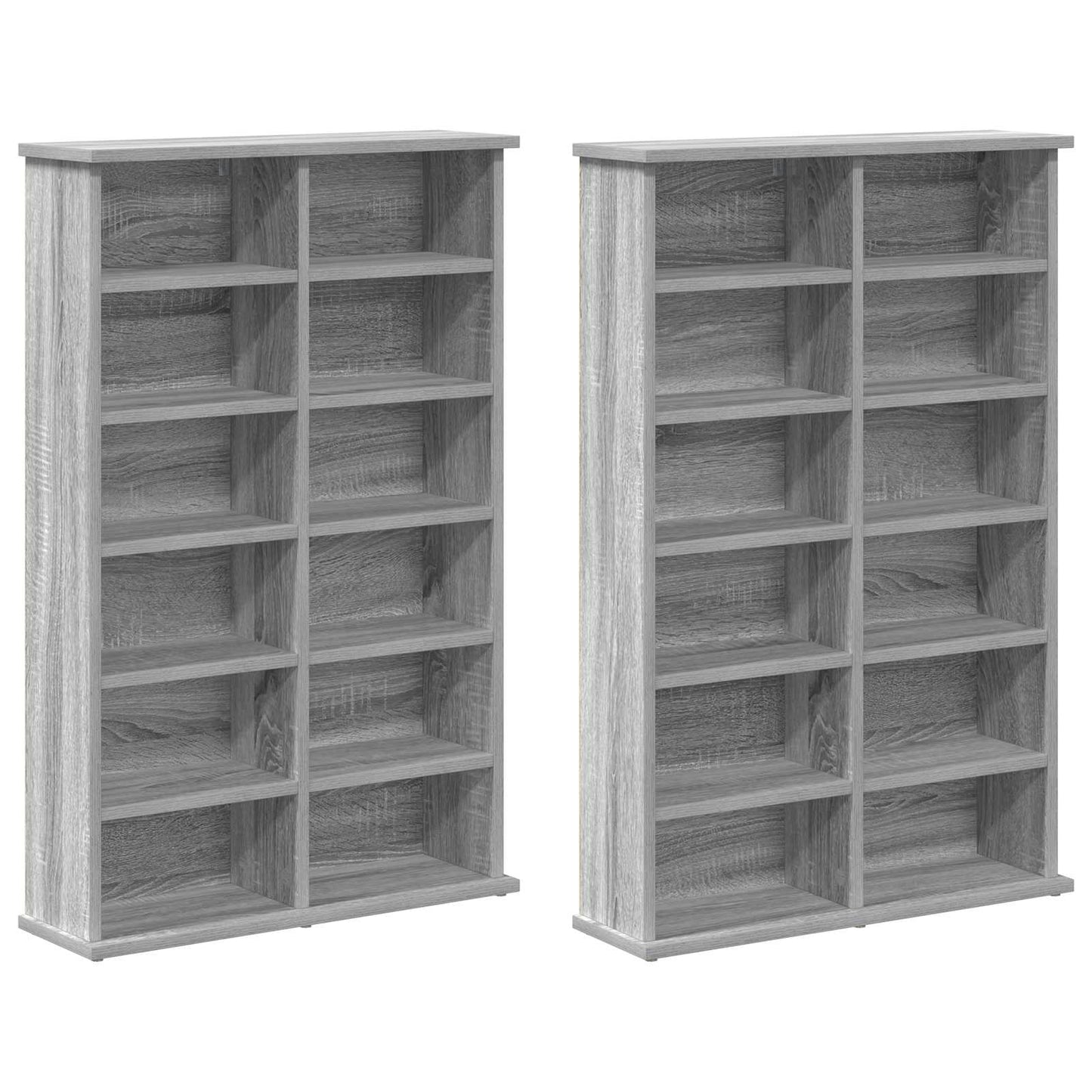 CD Kast 2 st Grijs Sonoma 60 x 17 x 92 cm Bewerkt hout